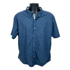 Kuhl Men's Repose Camp Short Sleeve Shirt Top Button Front Outdoor Blue Sz XXL